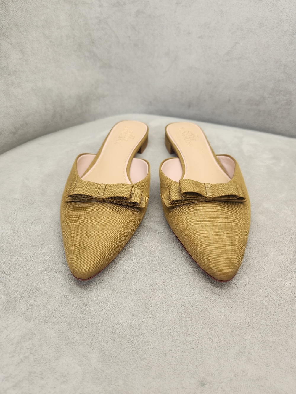 Antonio Melani Style Bungalow Mules 8.5 Dark Olive Green Chez Flats New $170 - Picture 11 of 15